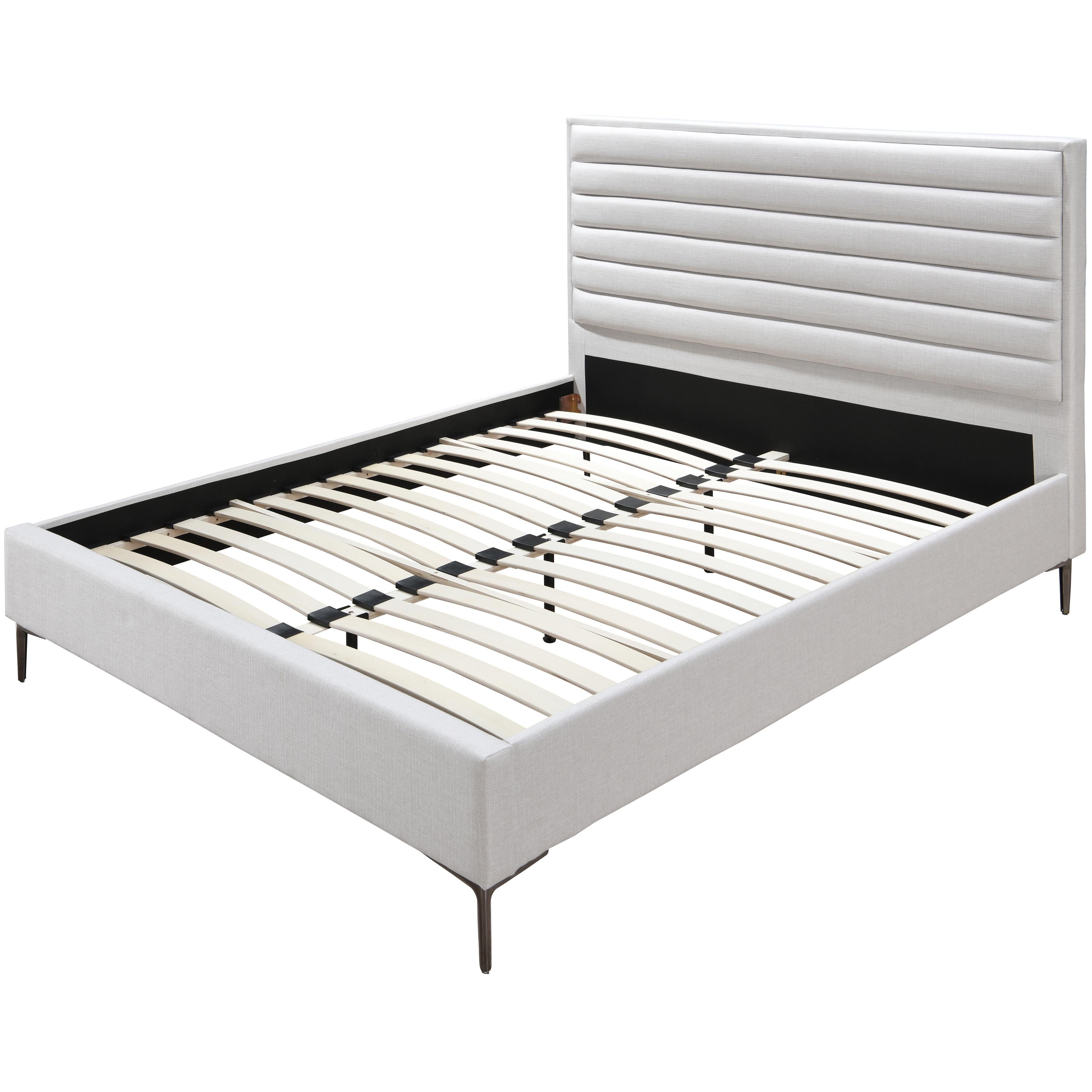 Meridian Hunter Cream Linen Textured King Bed