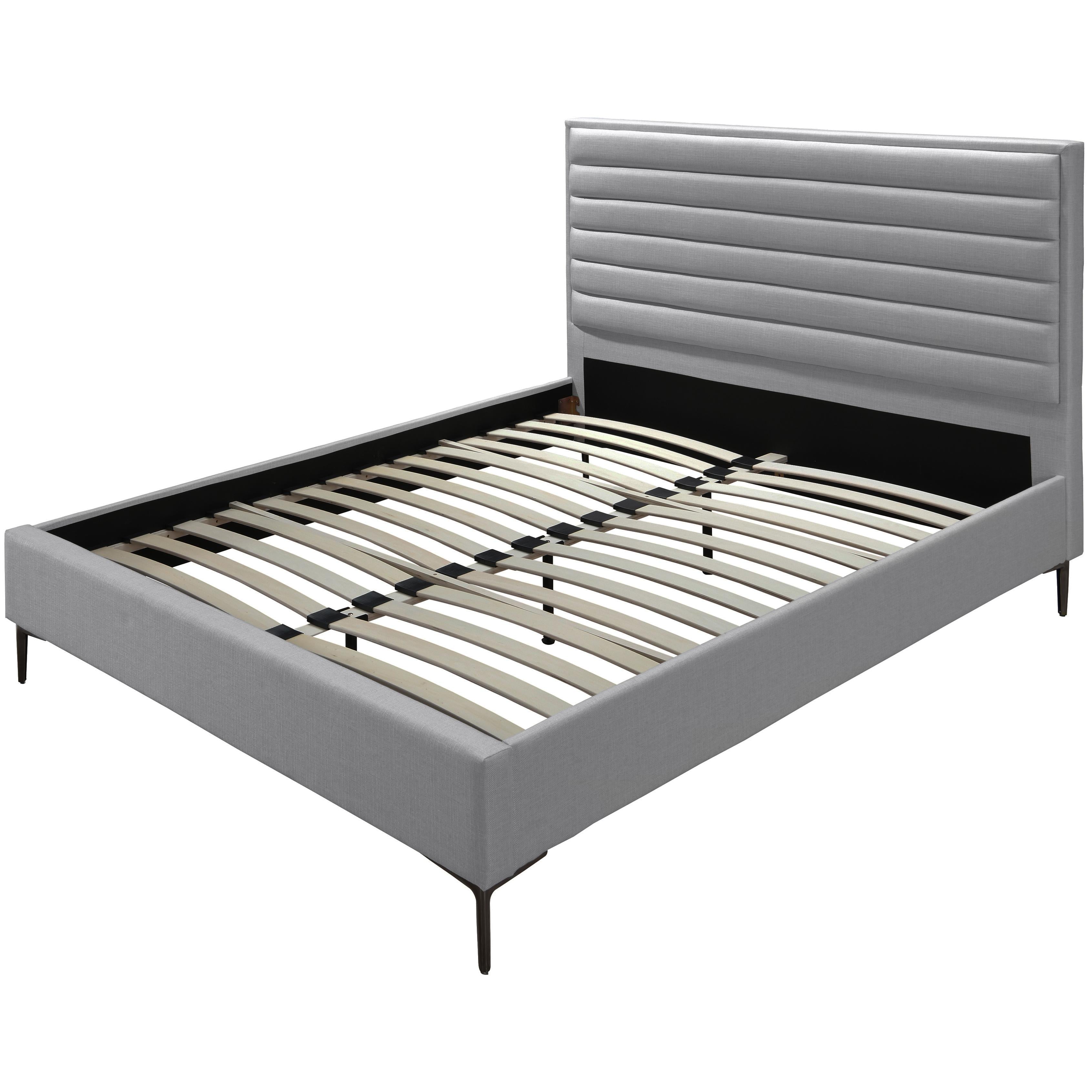 Meridian Hunter Grey Linen Textured King Bed