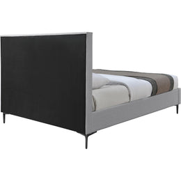 Meridian Hunter Grey Linen Textured Queen Bed