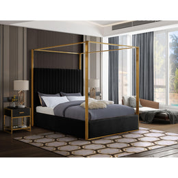 Meridian Jones Black Velvet King Bed