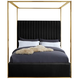 Meridian Jones Black Velvet King Bed