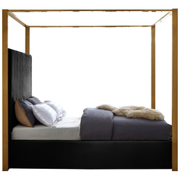 Meridian Jones Black Velvet Queen Bed