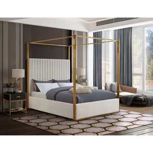 Meridian Jones Cream Velvet King Bed
