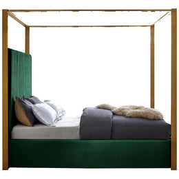 Meridian Jones Green Velvet Queen Bed