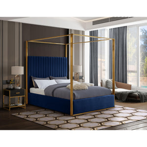Meridian Jones Navy Velvet King Bed