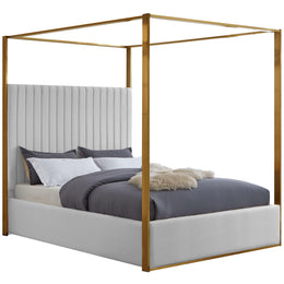 Meridian Jones White Vegan Leather King Bed