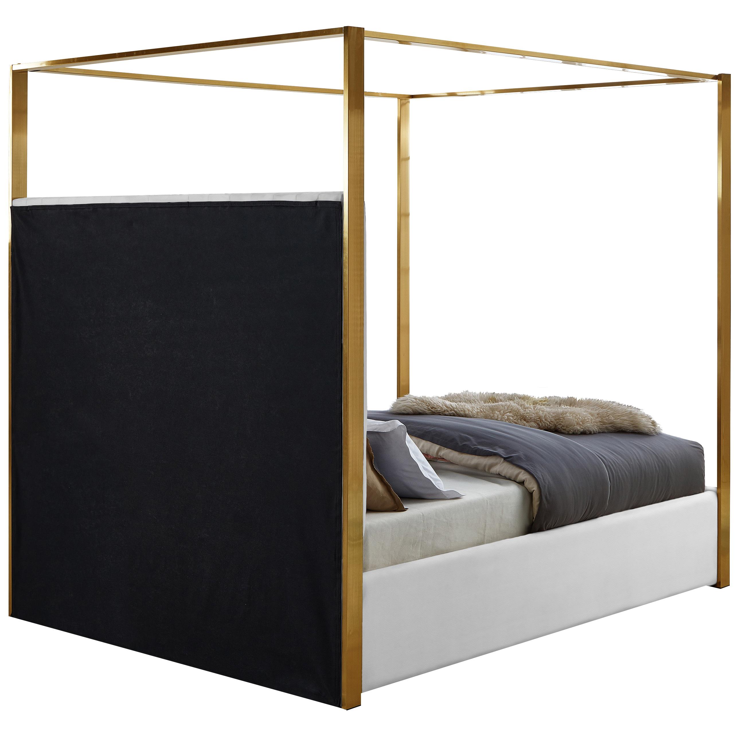 Meridian Jones White Vegan Leather King Bed