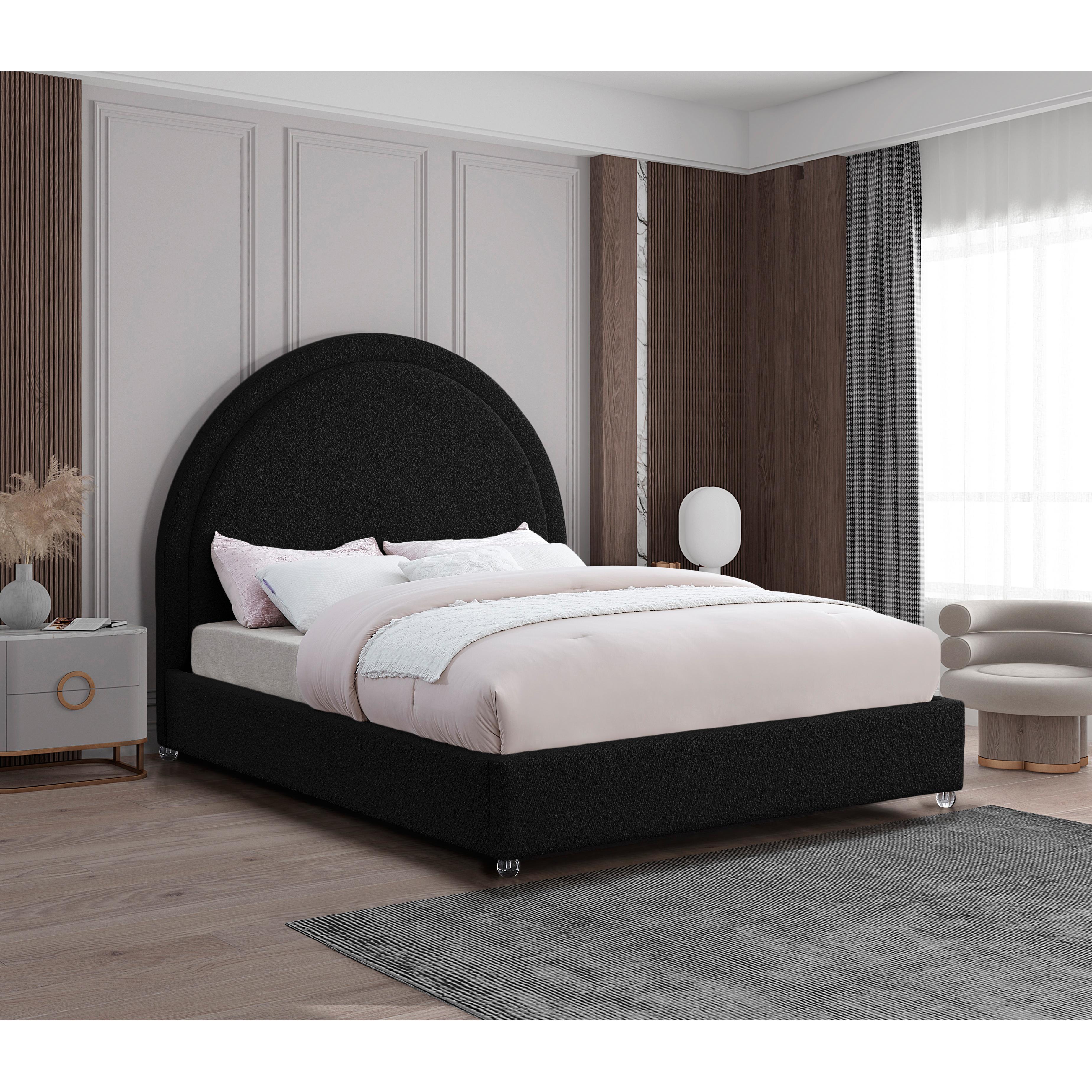 Meridian Milo Black Fabric Full Bed