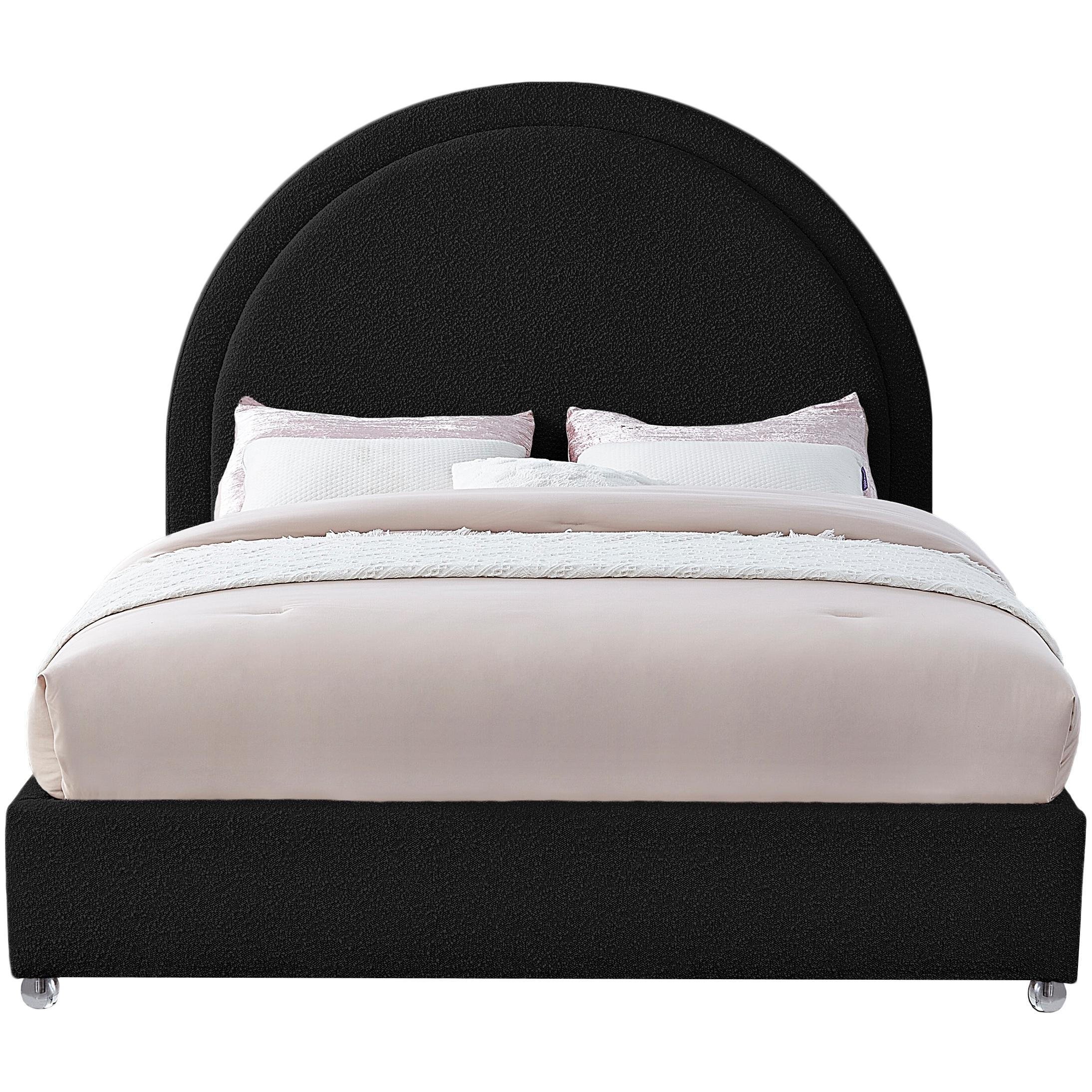 Meridian Milo Black Fabric King Bed