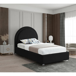 Meridian Milo Black Fabric Twin Bed
