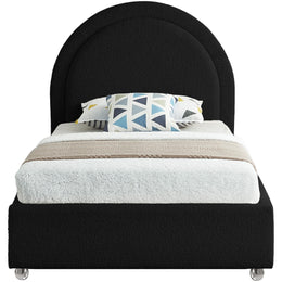 Meridian Milo Black Fabric Twin Bed