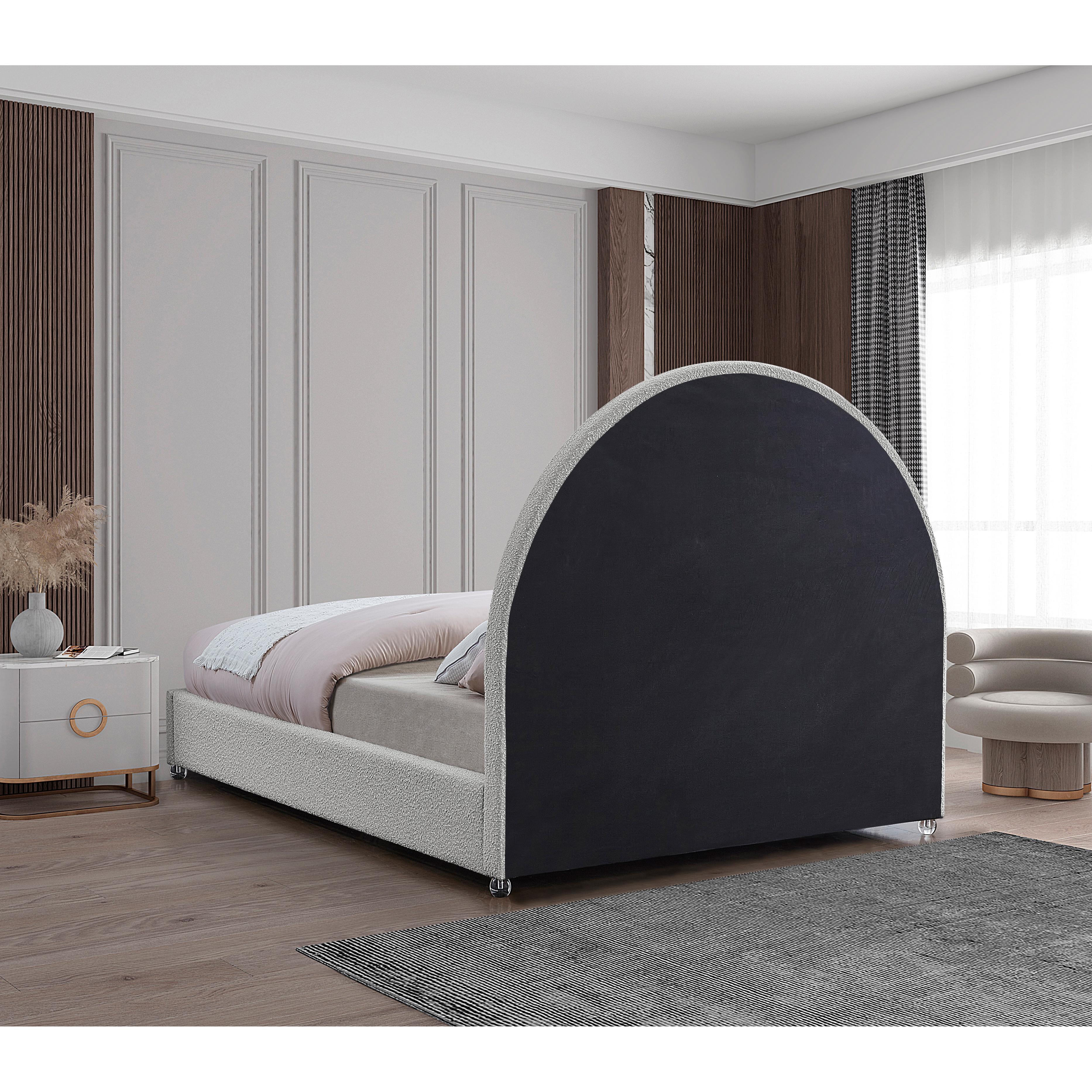 Meridian Milo Cream Fabric Queen Bed