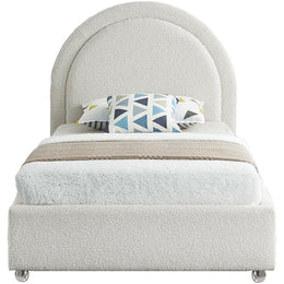 Meridian Milo Cream Fabric Twin Bed
