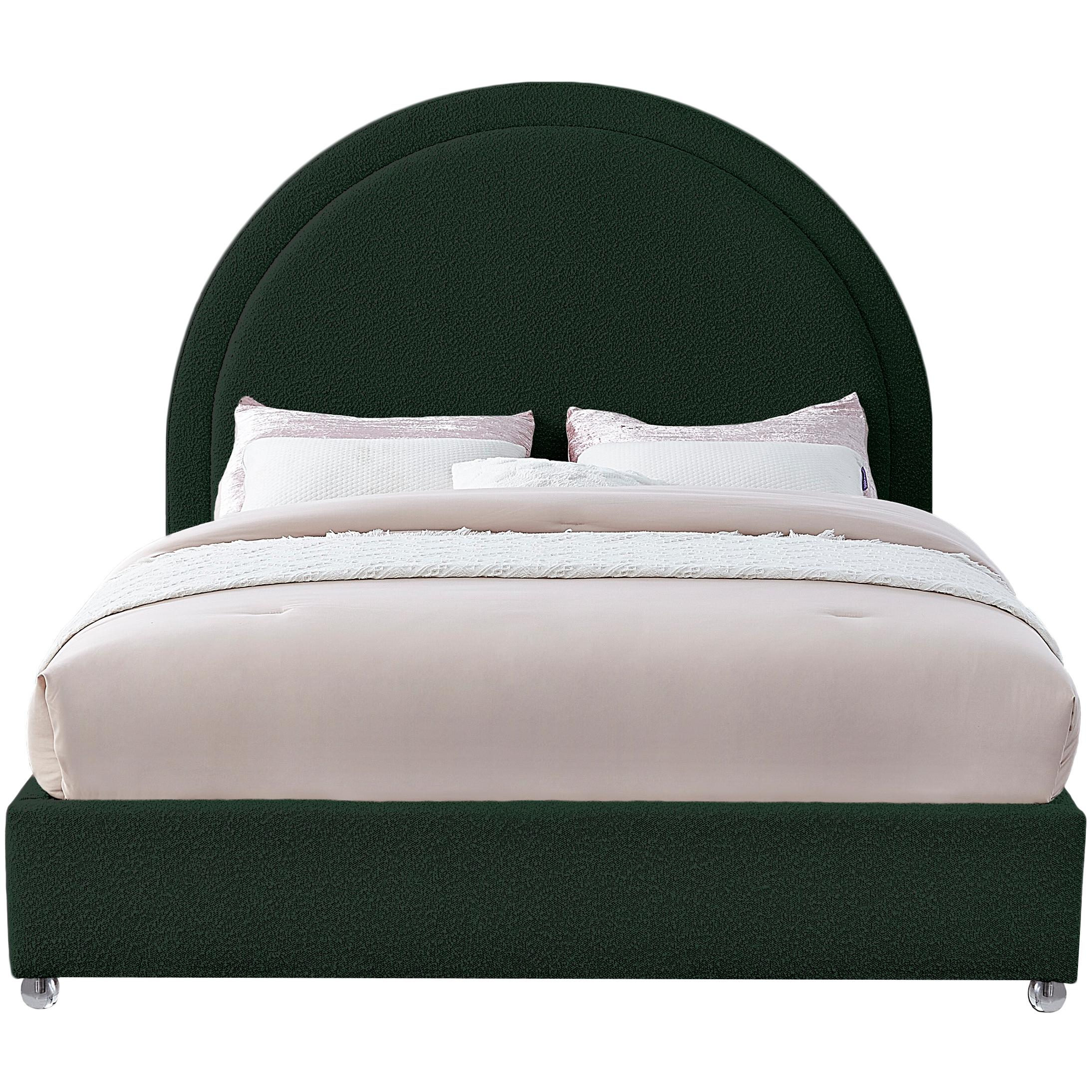 Meridian Milo Green Fabric King Bed