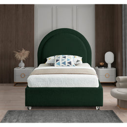 Meridian Milo Green Fabric Twin Bed