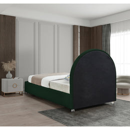 Meridian Milo Green Fabric Twin Bed
