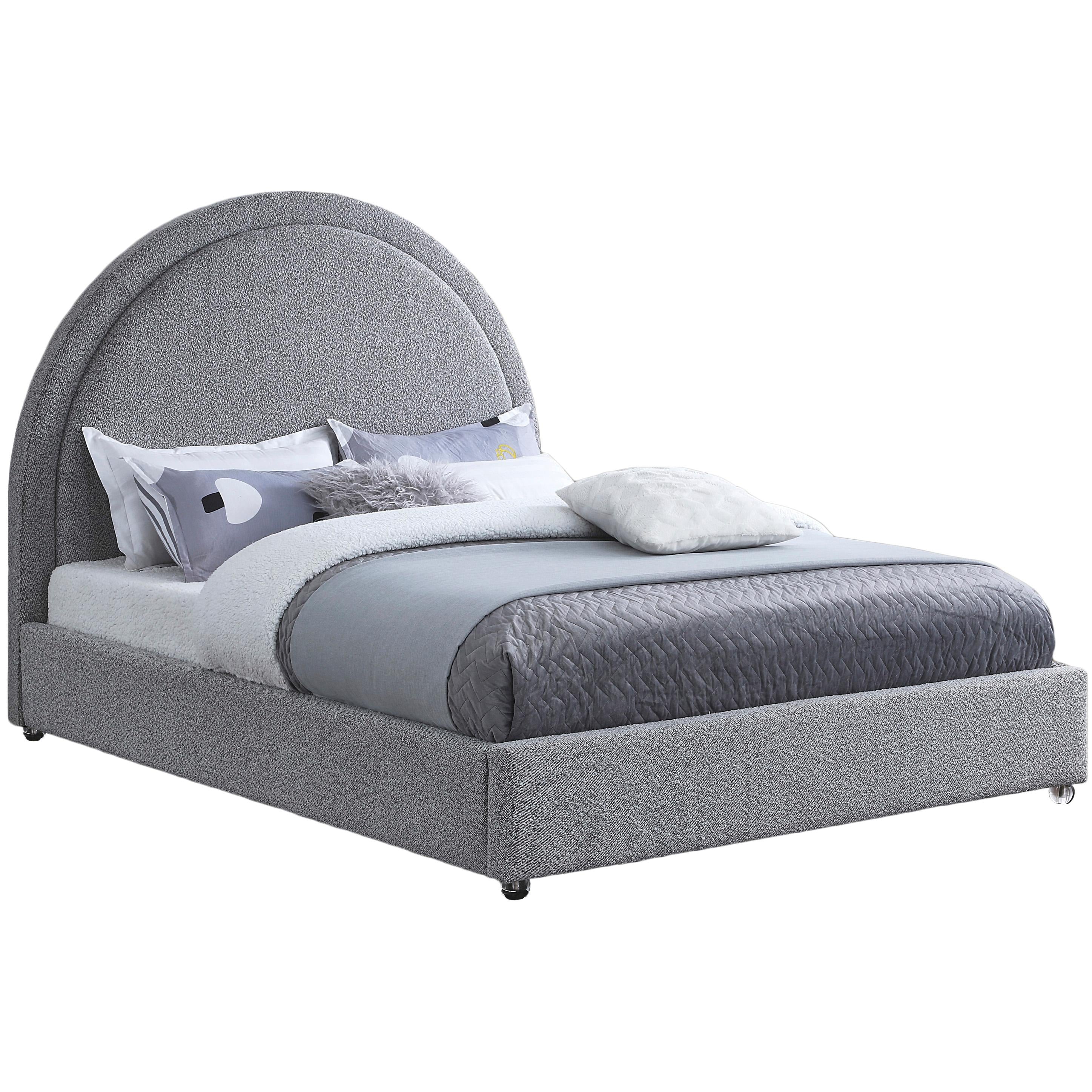 Meridian Milo Grey Fabric King Bed