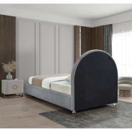 Meridian Milo Grey Fabric Twin Bed