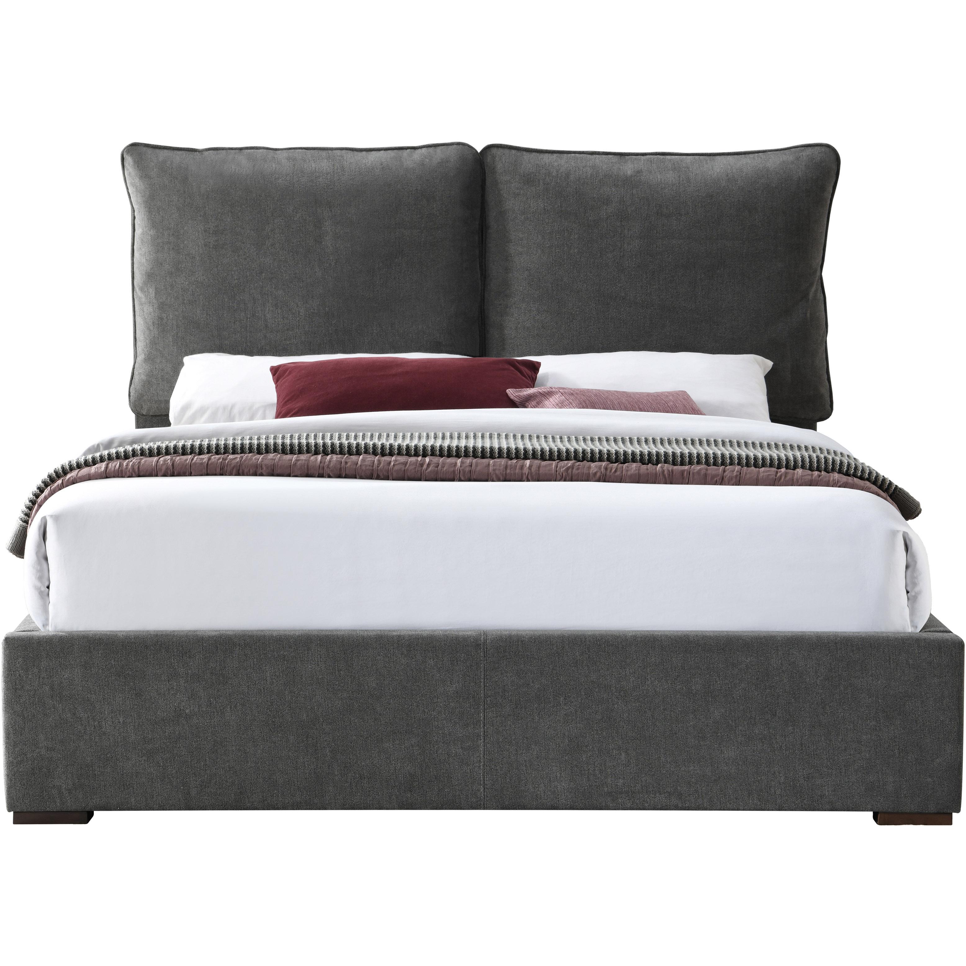 Meridian Misha Pepper Black Polyester Fabric Full Bed (3 Boxes)
