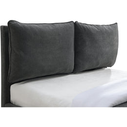 Meridian Misha Pepper Black Polyester Fabric King Bed (3 Boxes)