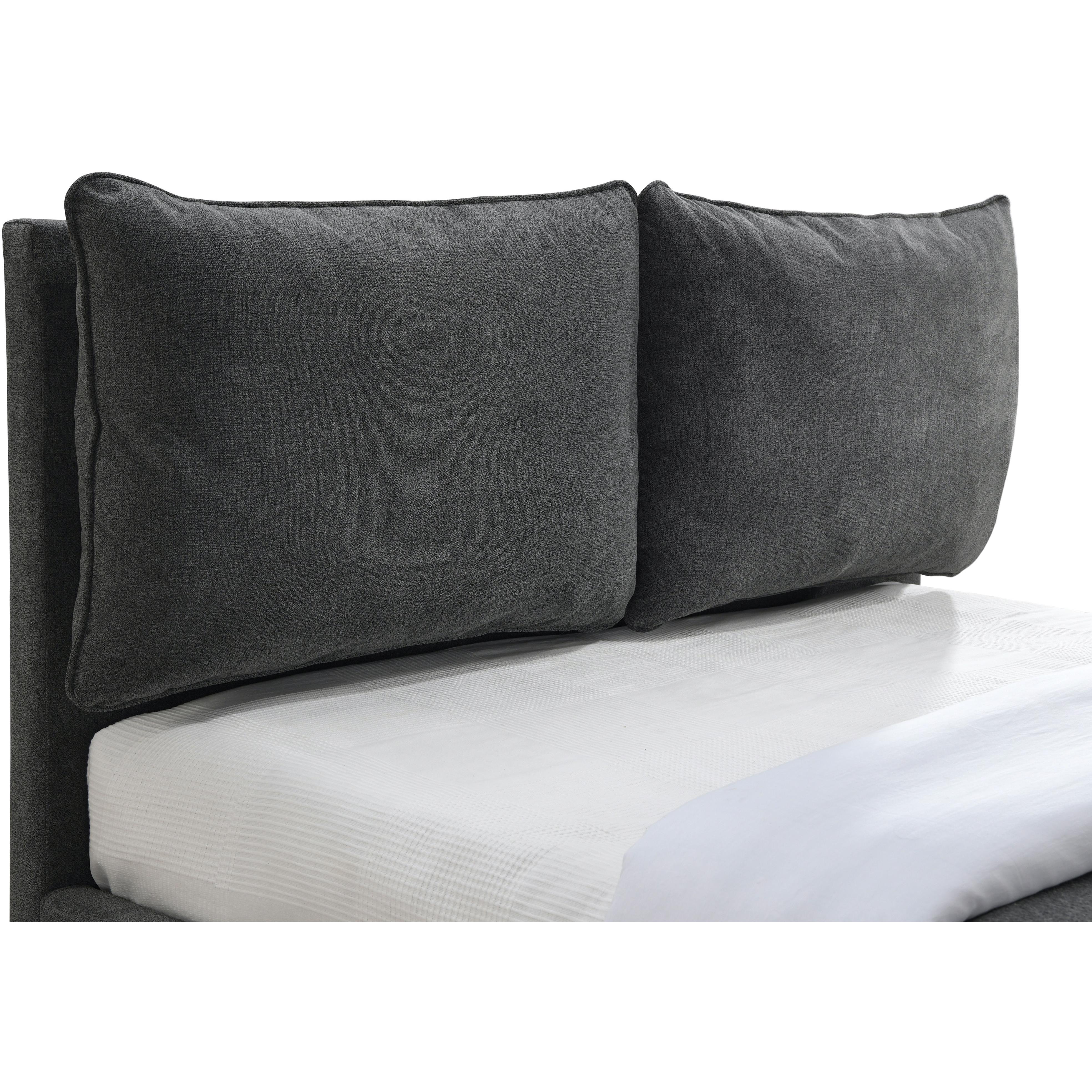 Meridian Misha Pepper Black Polyester Fabric King Bed (3 Boxes)