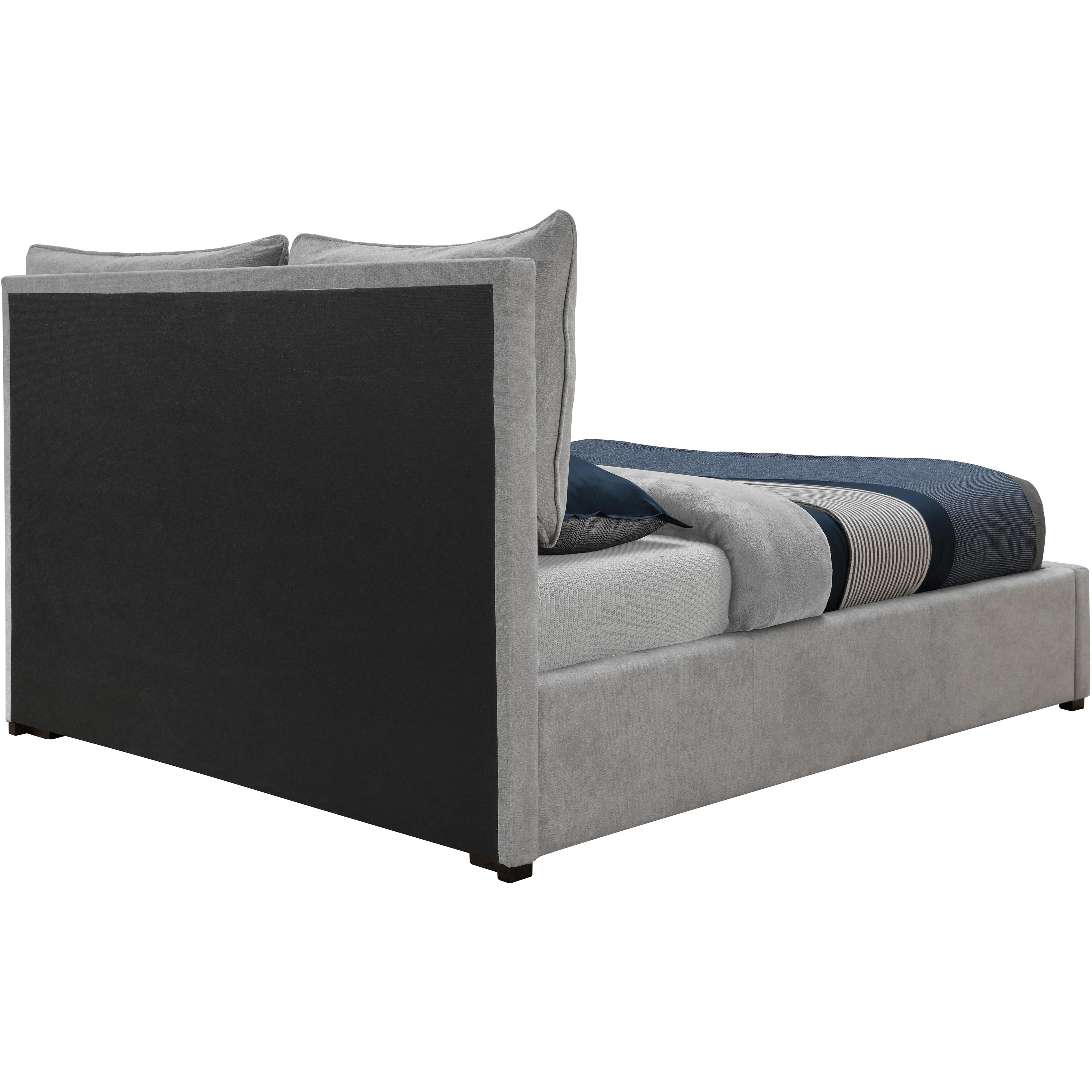 Meridian Misha Light Grey Polyester Fabric Full Bed (3 Boxes)