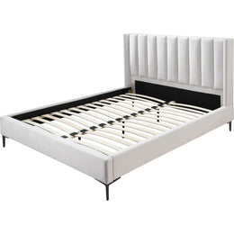 Meridian Nadia Cream Velvet Full Bed