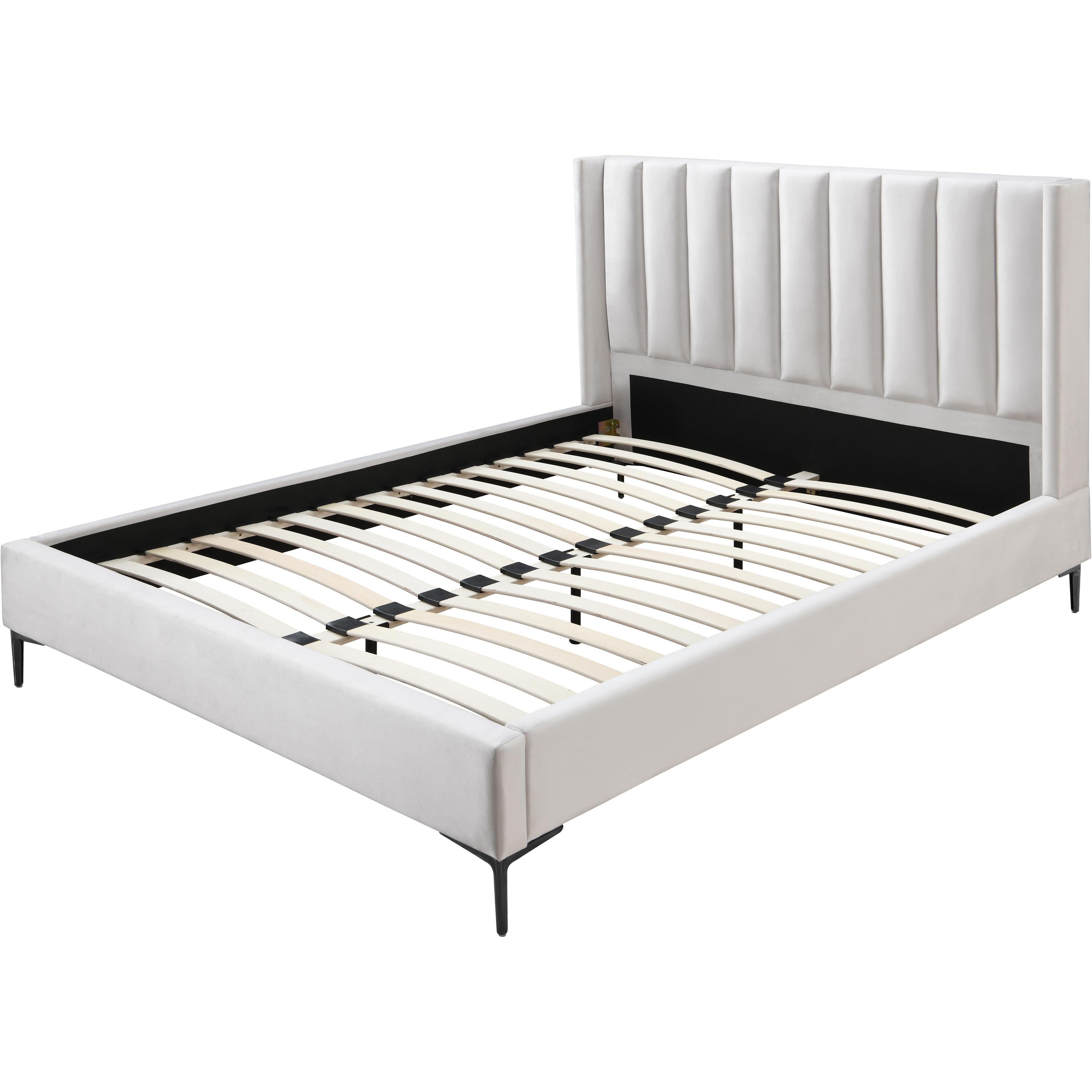 Meridian Nadia Cream Velvet King Bed