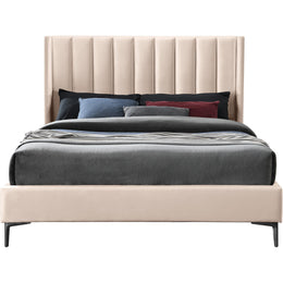 Meridian Nadia Pink Velvet Queen Bed