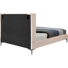 Meridian Nadia Pink Velvet Queen Bed