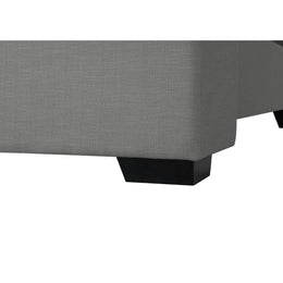 Meridian Oxford Grey Linen Textured Fabric Queen Bed (3 Boxes)