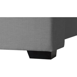 Meridian Oxford Grey Linen Textured Fabric Twin Bed (3 Boxes)