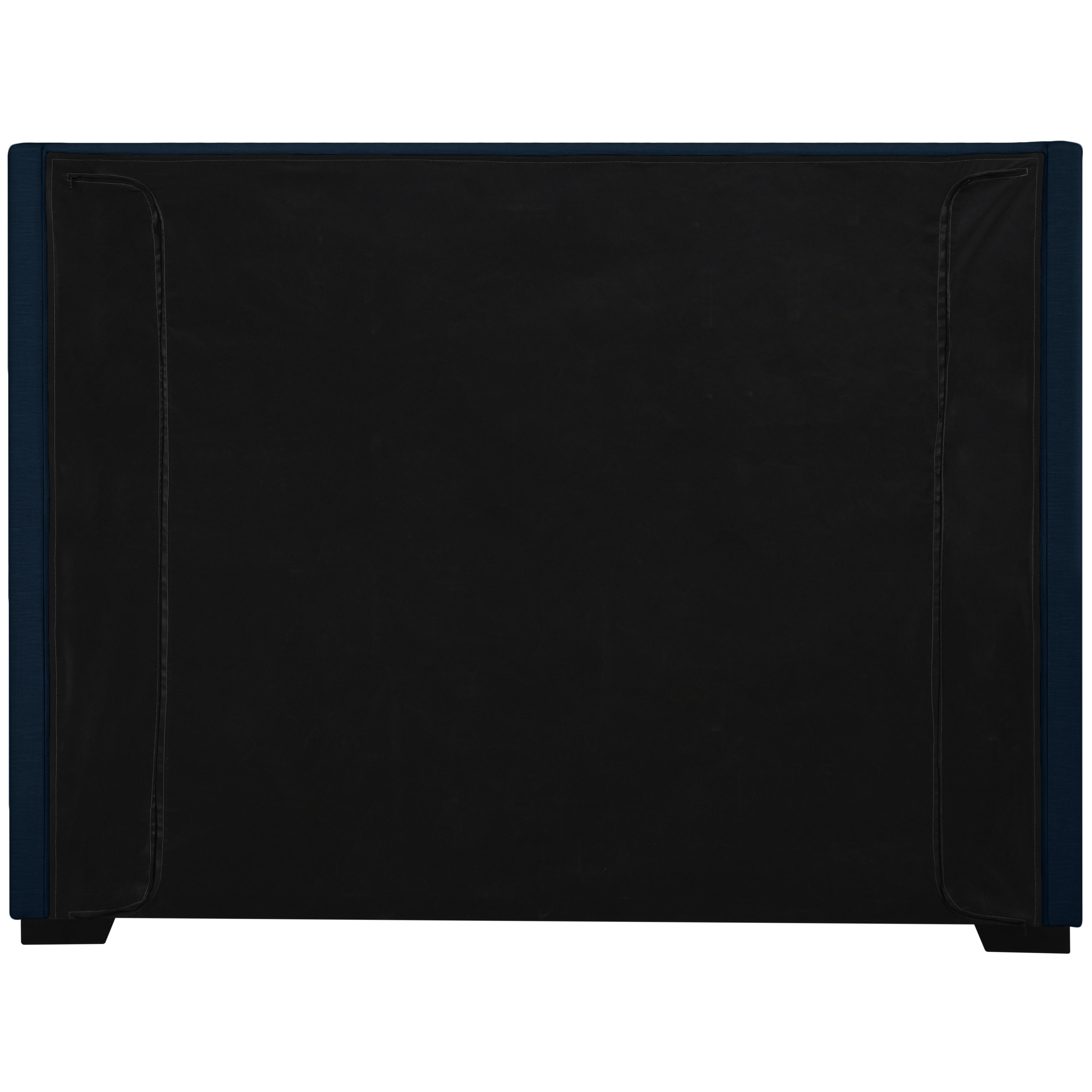 Meridian Oxford Navy Linen Textured Fabric King Bed (3 Boxes)