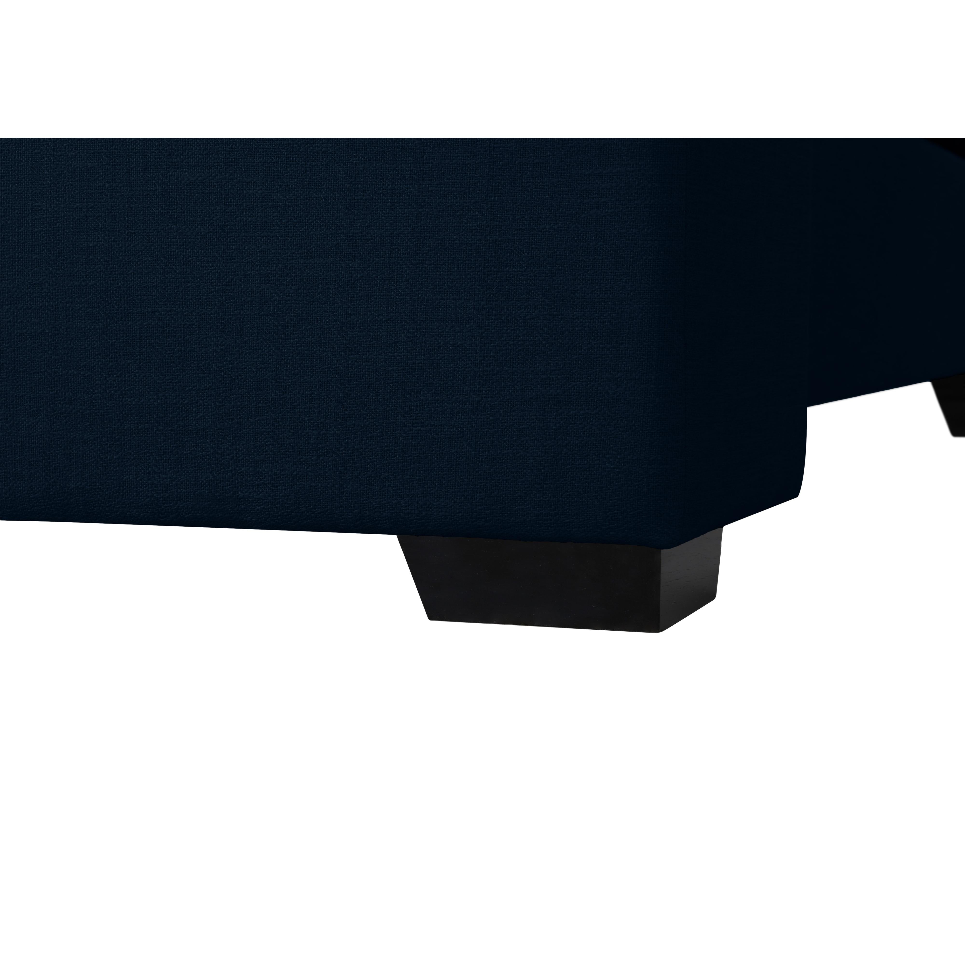 Meridian Oxford Navy Linen Textured Fabric Queen Bed (3 Boxes)