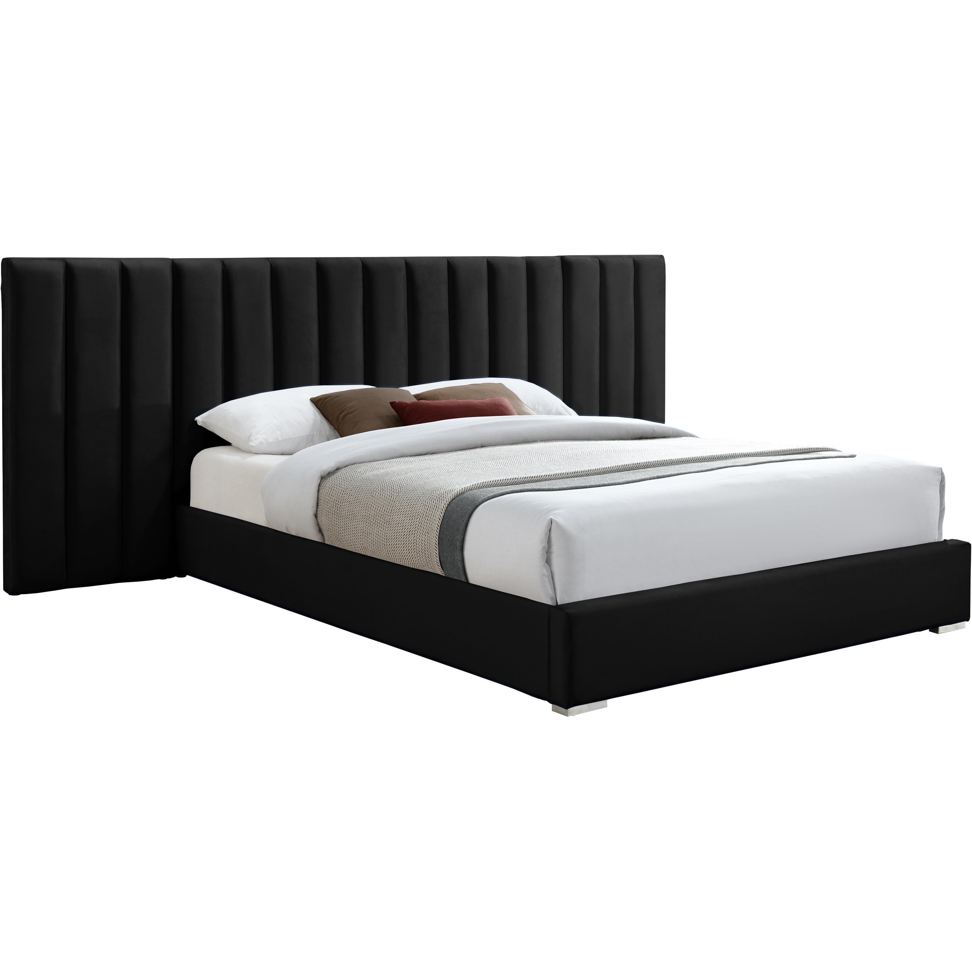 Meridian Pablo Black Velvet King Bed