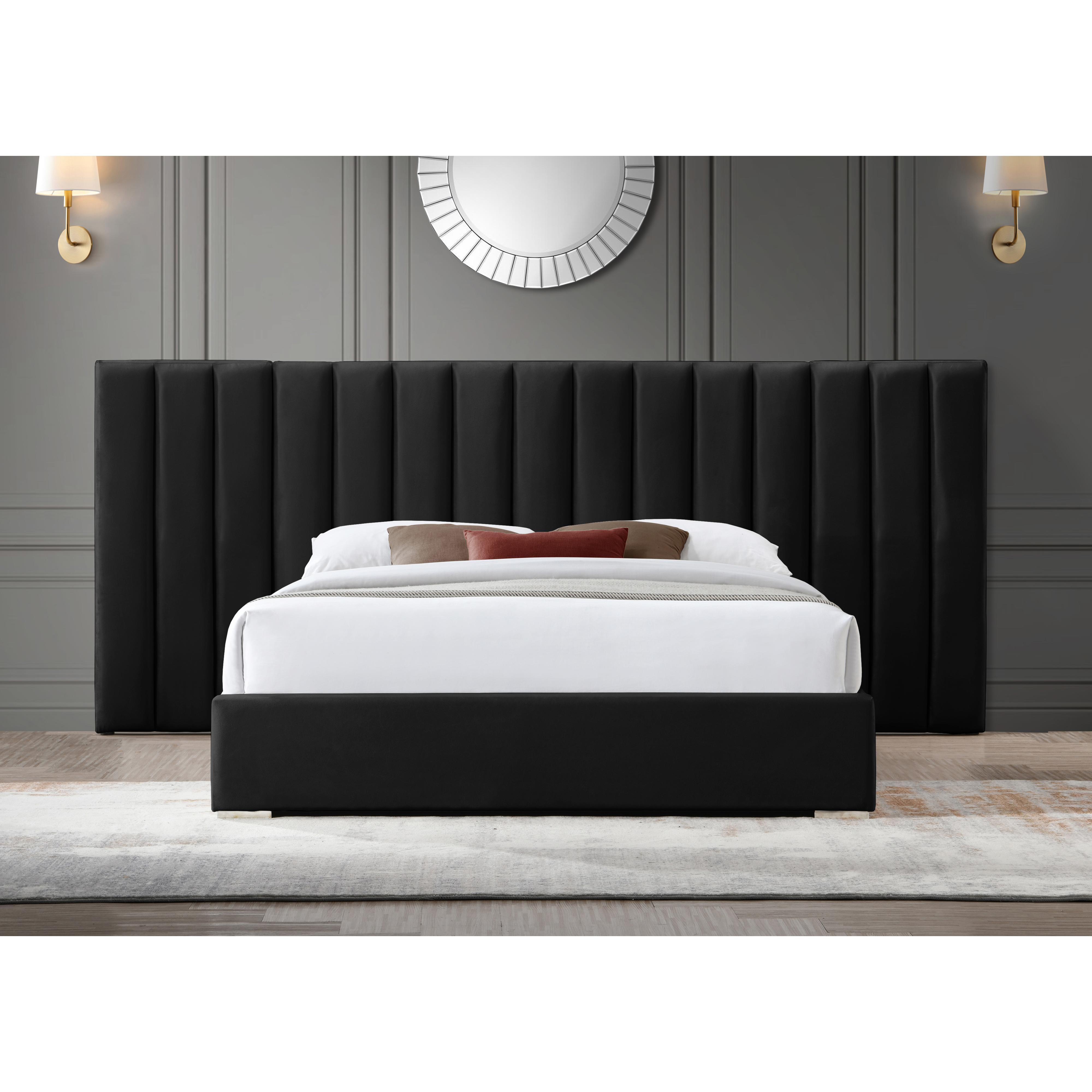 Meridian Pablo Black Velvet King Bed