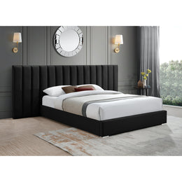 Meridian Pablo Black Velvet Queen Bed