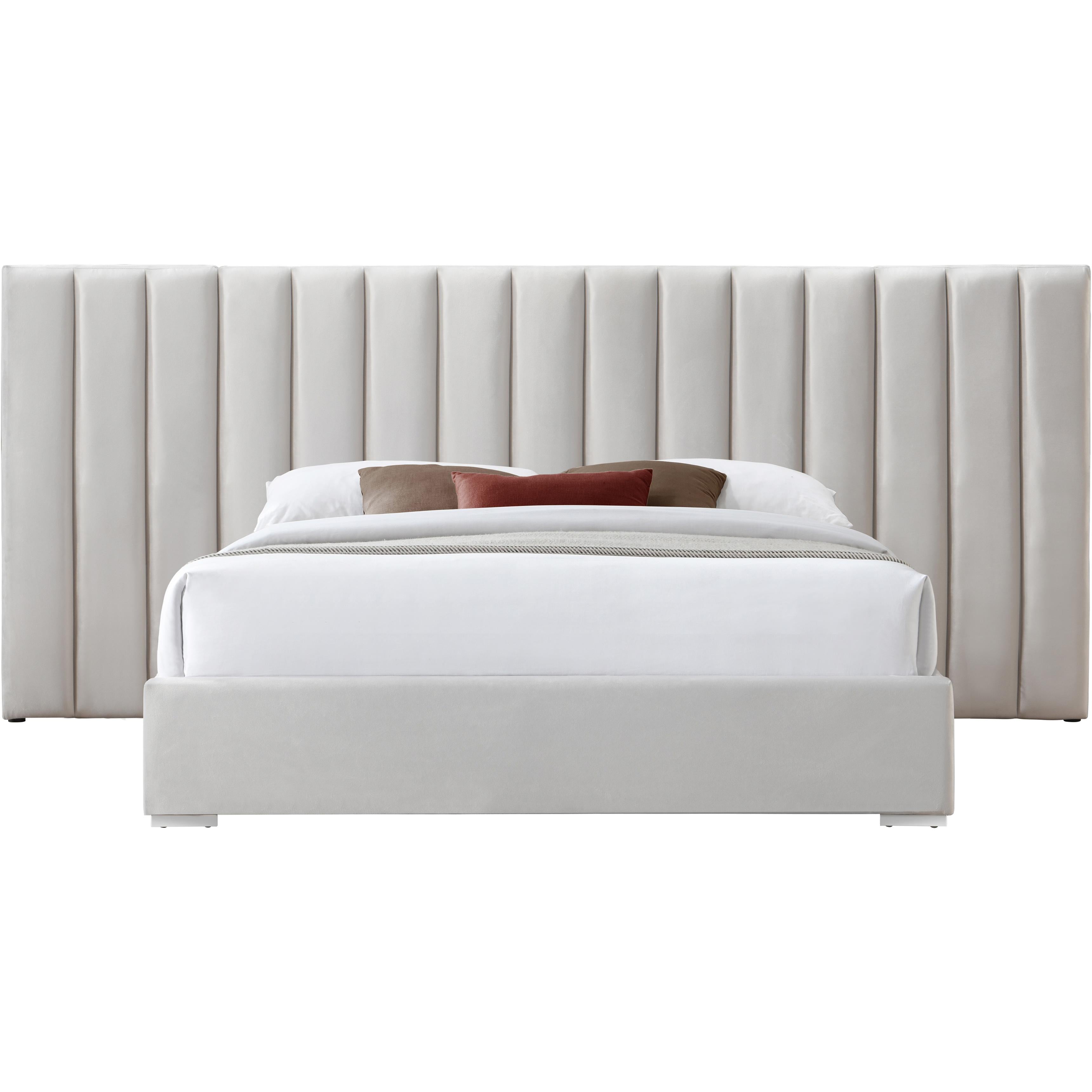 Meridian Pablo Cream Velvet King Bed