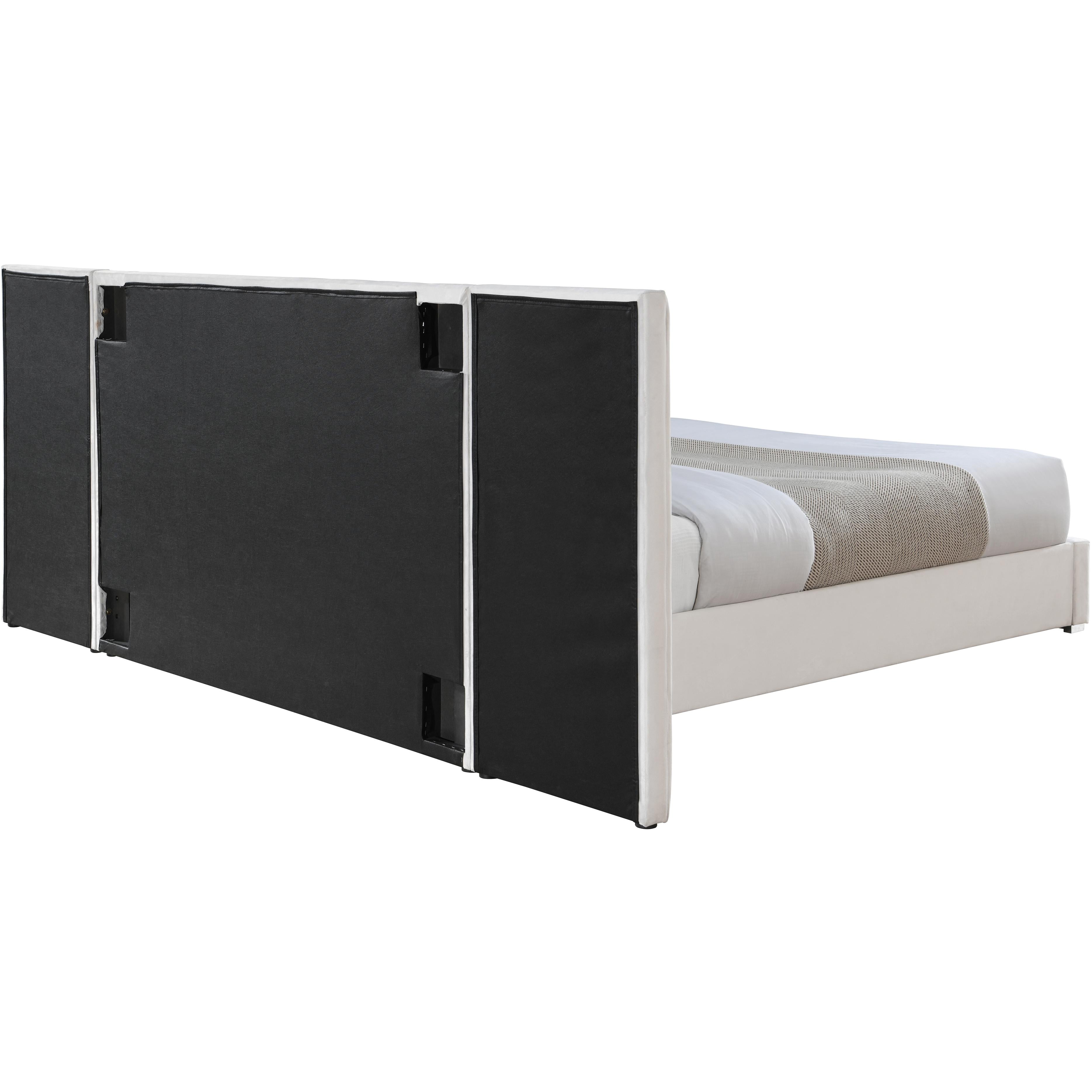 Meridian Pablo Cream Velvet King Bed