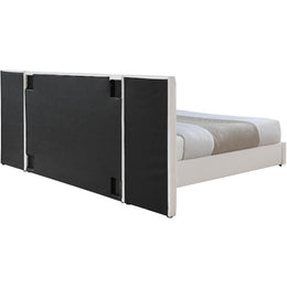 Meridian Pablo Cream Velvet Queen Bed