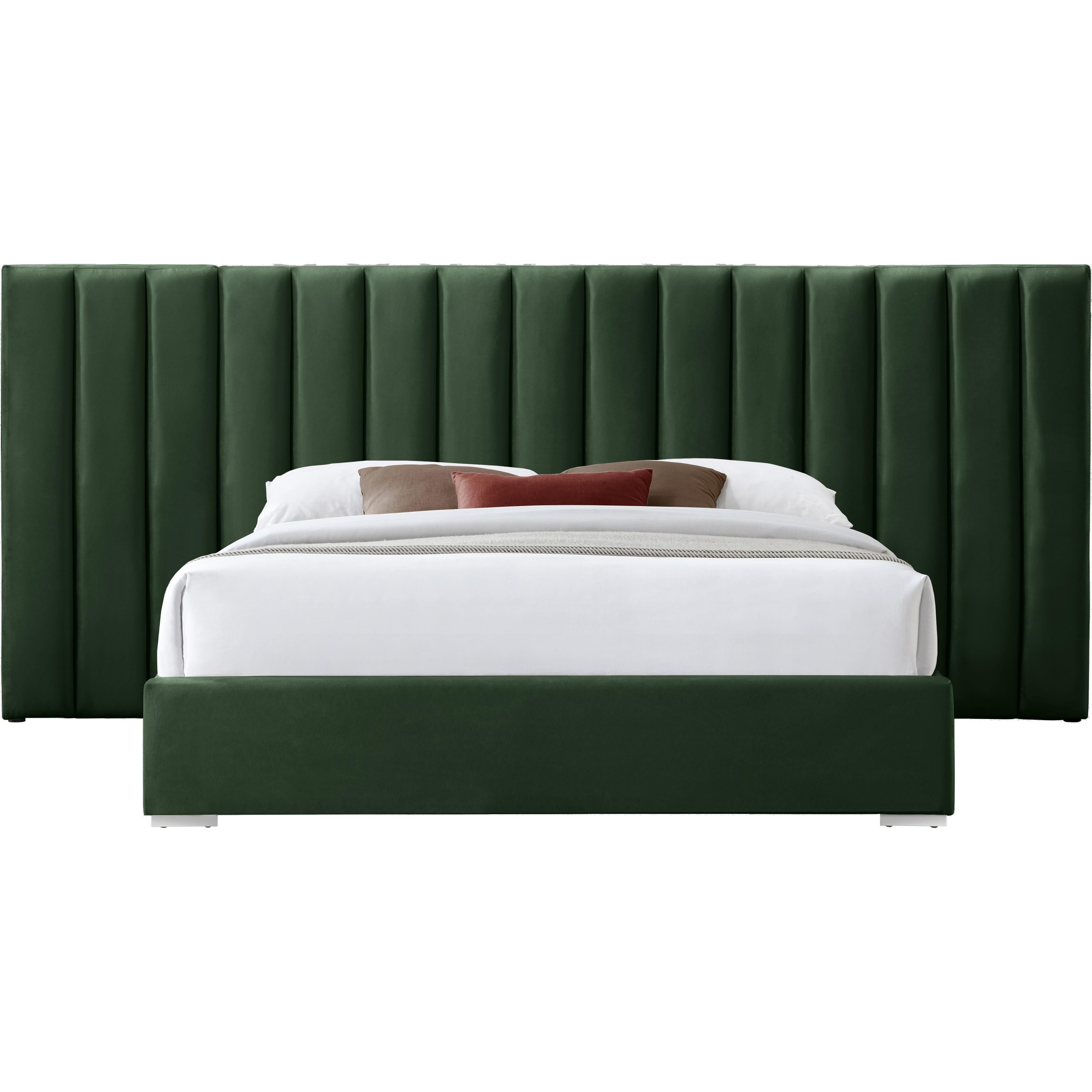 Meridian Pablo Green Velvet King Bed