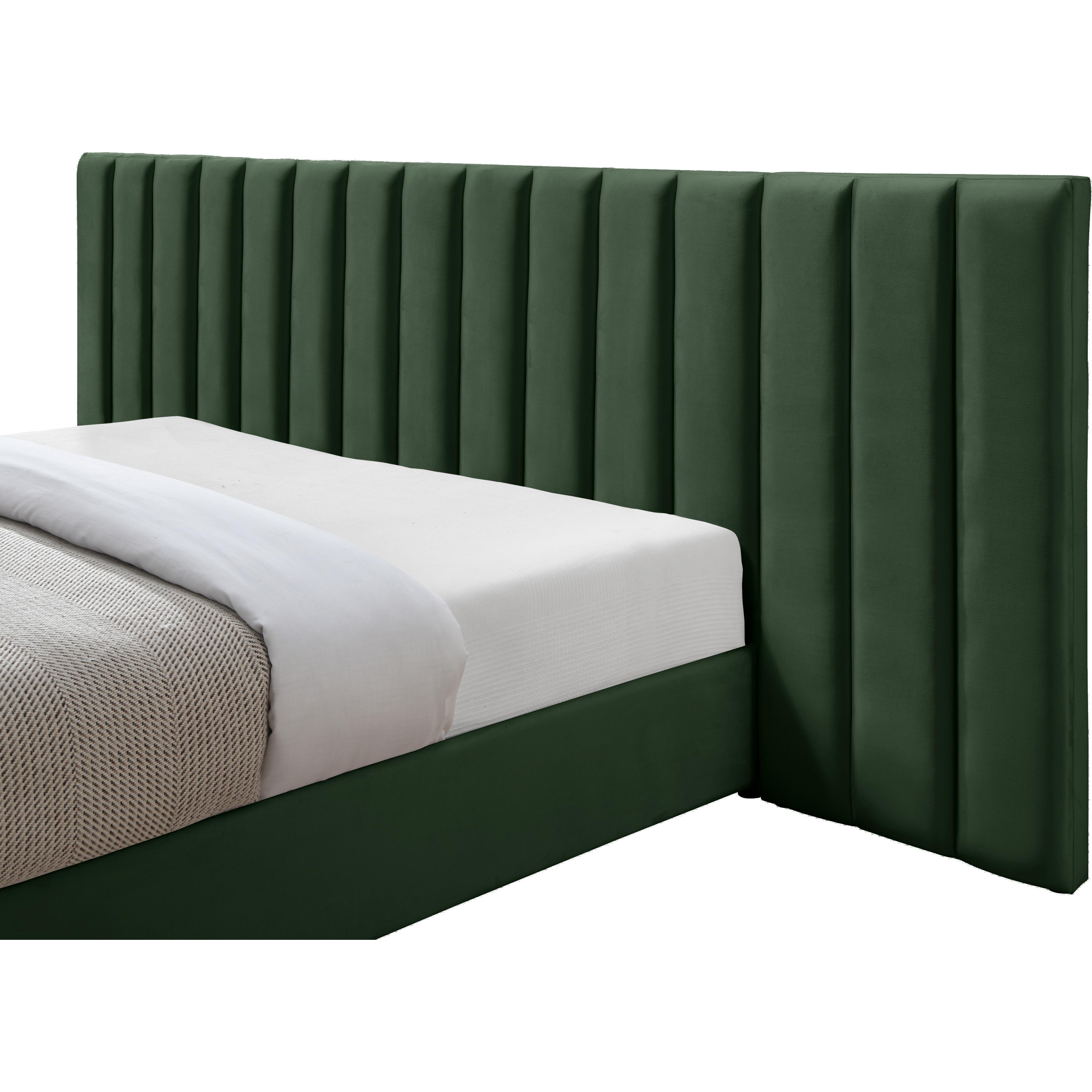 Meridian Pablo Green Velvet Queen Bed