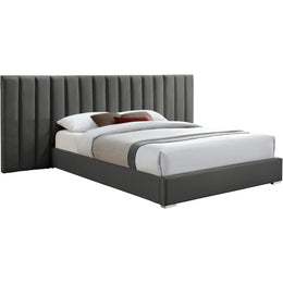 Meridian Pablo Grey Velvet King Bed