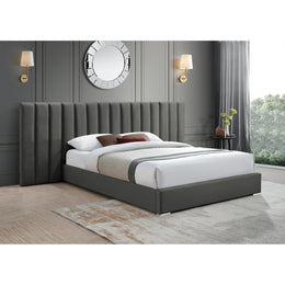 Meridian Pablo Grey Velvet King Bed