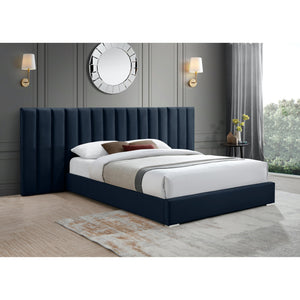 Meridian Pablo Navy Velvet King Bed