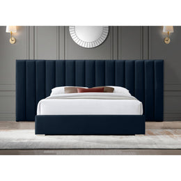 Meridian Pablo Navy Velvet King Bed