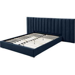 Meridian Pablo Navy Velvet King Bed