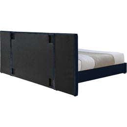 Meridian Pablo Navy Velvet Queen Bed