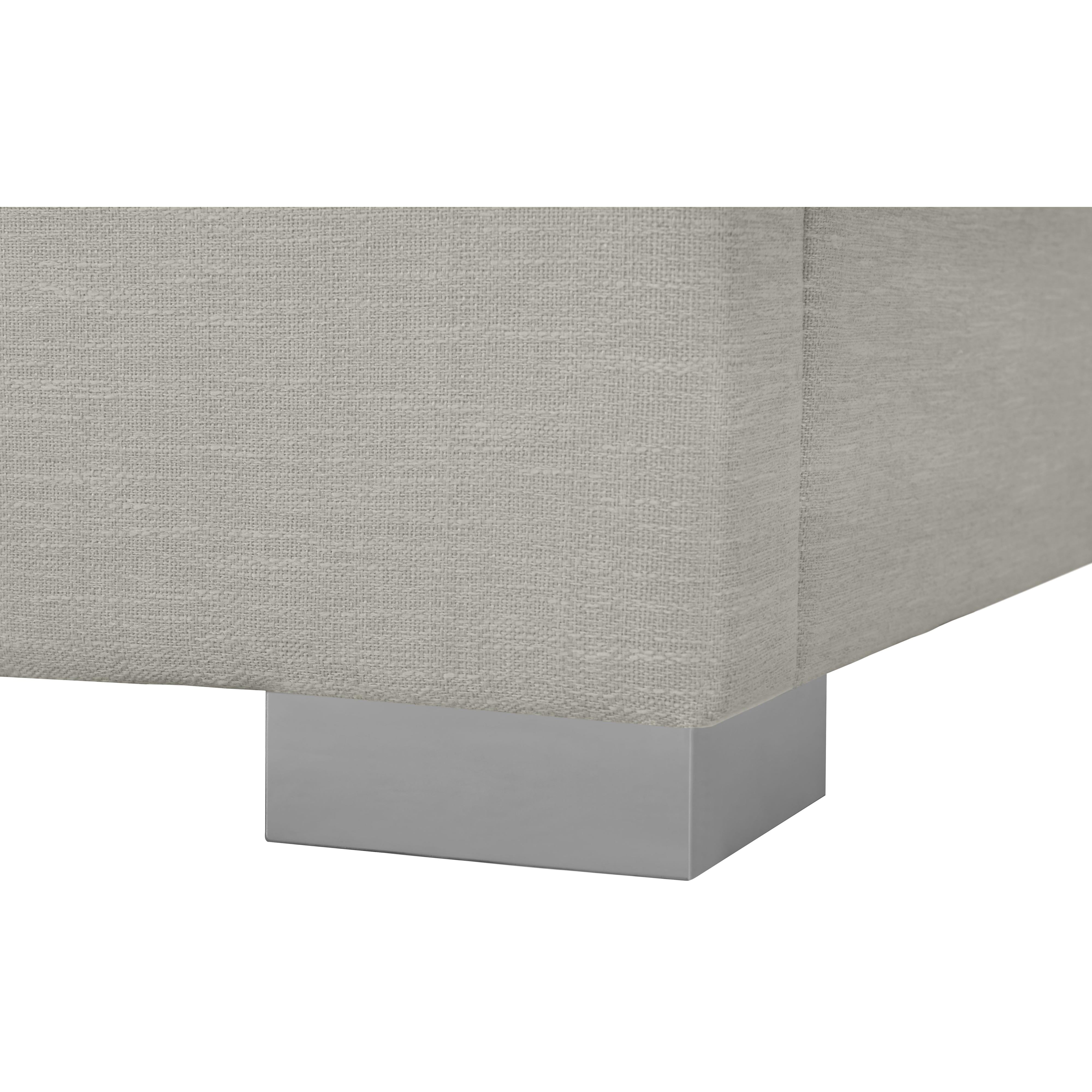 Meridian Pierce Beige Linen Textured Fabric King Bed