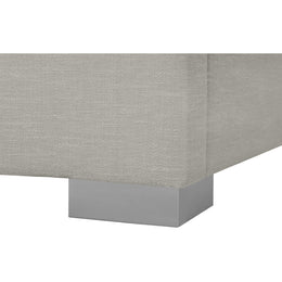Meridian Pierce Beige Linen Textured Fabric Twin Bed